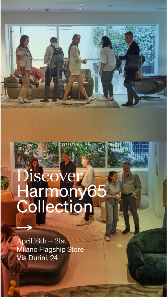 ミラノのフラッグシップストアでのHarmony65コレクションのプロモーション画像